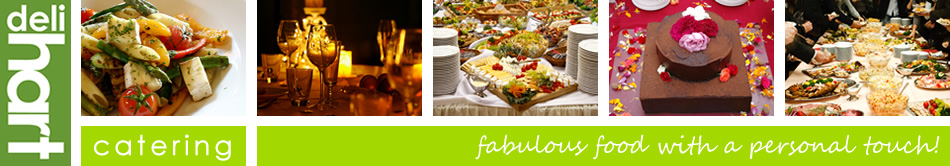 Deli Hart logo and catering images